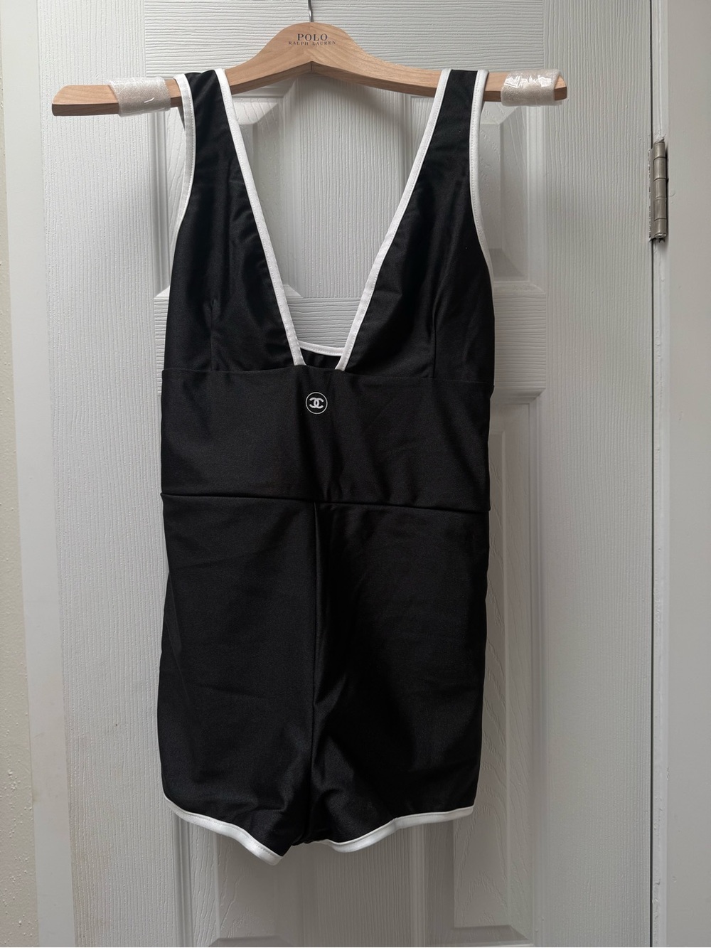 CHANEL Black Jumpsuit with White Trim